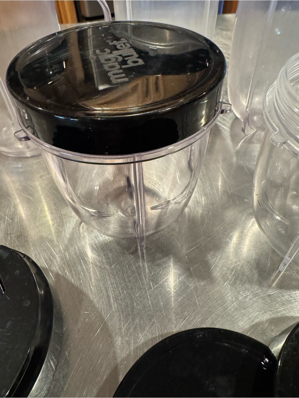 Magic Bullet Brand Clear Cups and Black Lids Replacement Set - Picture 5 of 7